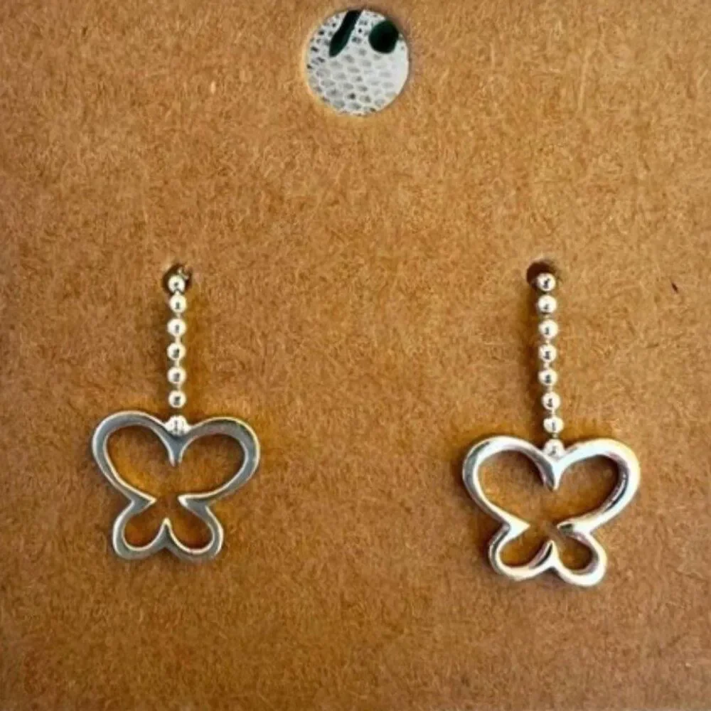 Vintage Sterling Butterfly Drop Earrings